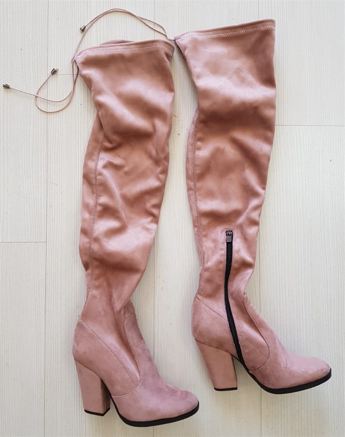 KALIN TOPUKLU PUDRA ÇİZME KALIN TOPUKLU SÜET ÇİZME KIŞLIK NUBUK ÇİZME BORDO BAYAN ÇİZME RED WOMAN SHOES BYNSPT-032-1