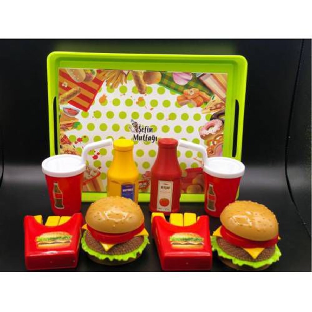MGS OYUNCAK TEPSİLİ HAMBURGER SETİ EĞİTİCİ ÖĞRETİCİ OYUNCAKLAR