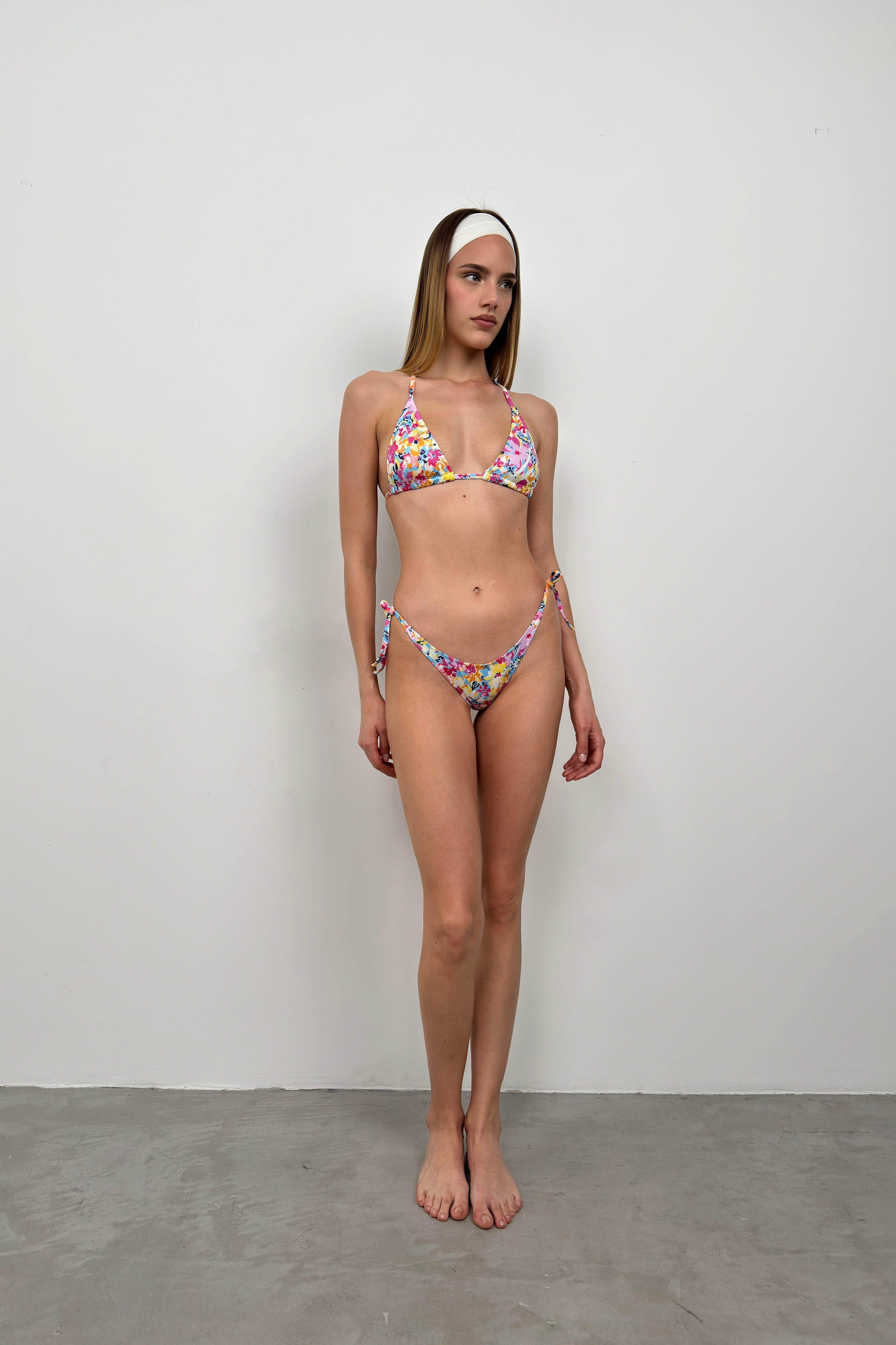 Baskılı Pembe Bikini Takım