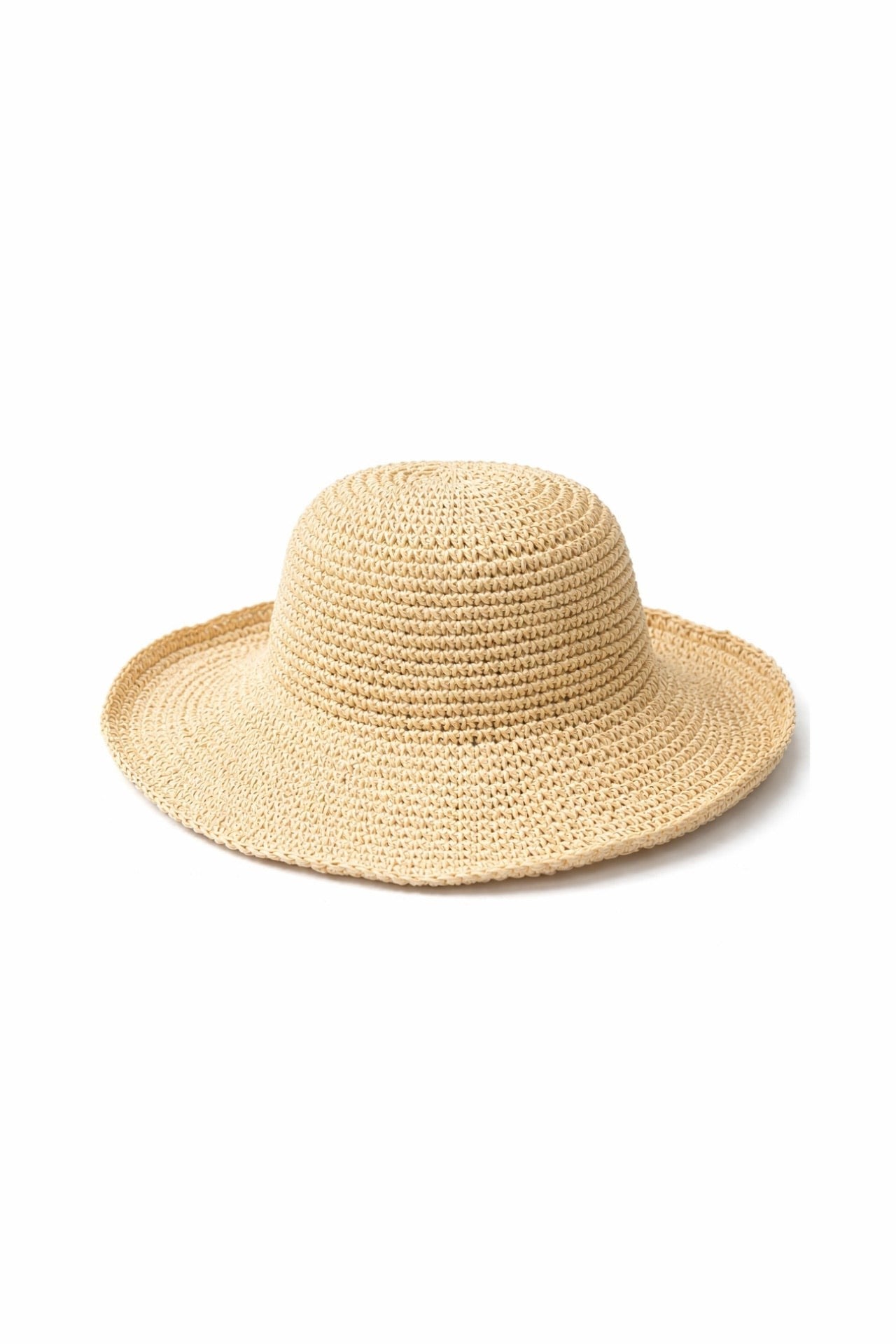 Bej Bucket Hasır Şapka