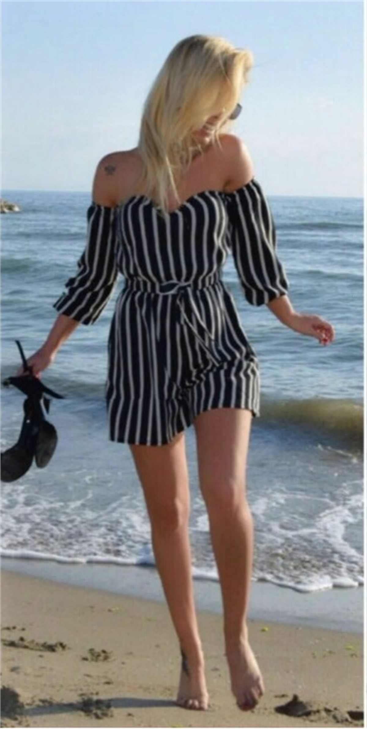 ÇİZGİLİ KUMAŞ TEK PARÇA ŞORTLU TULUM MSCX-069