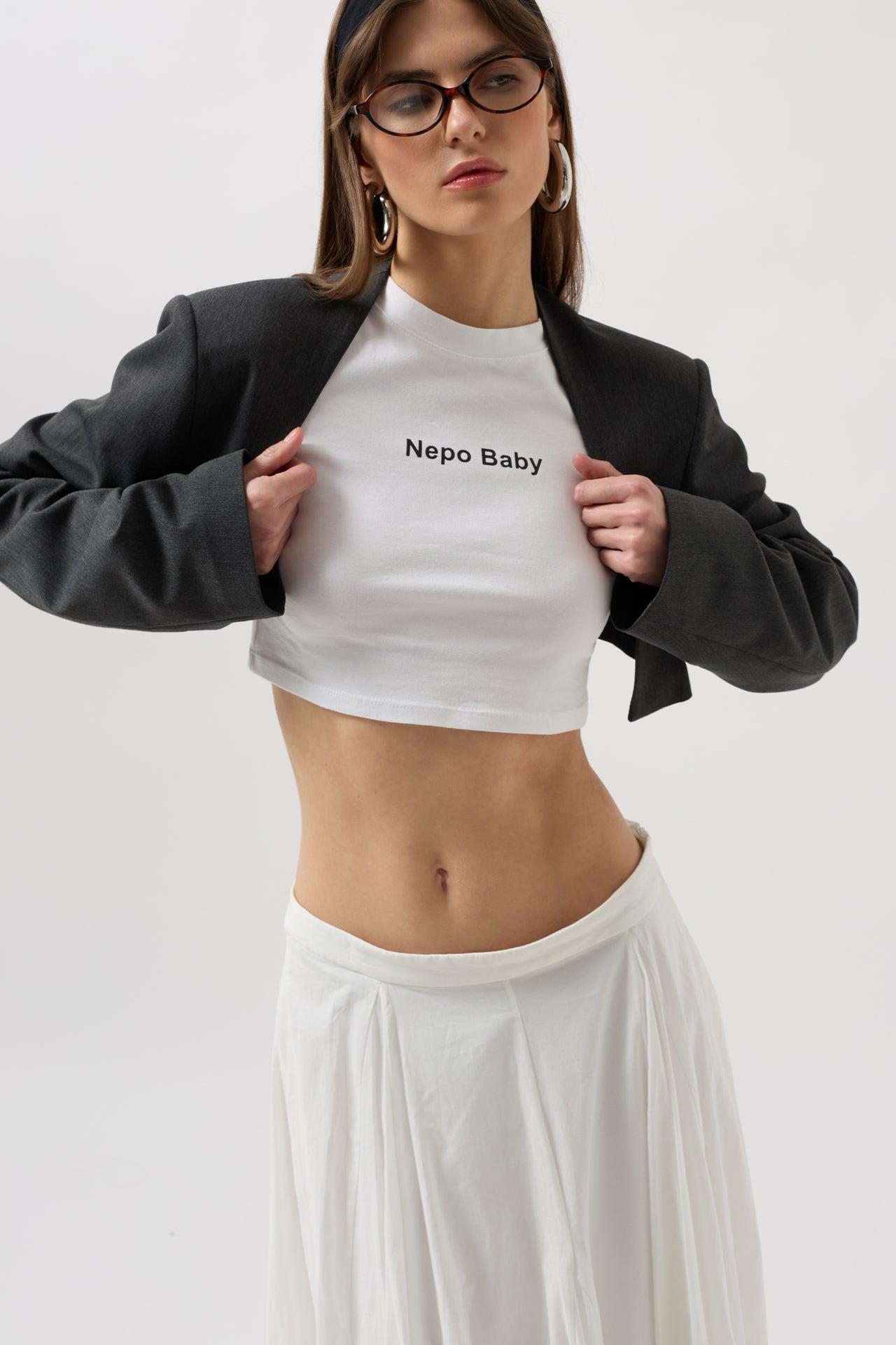 Crop Blazer Gri Ceket