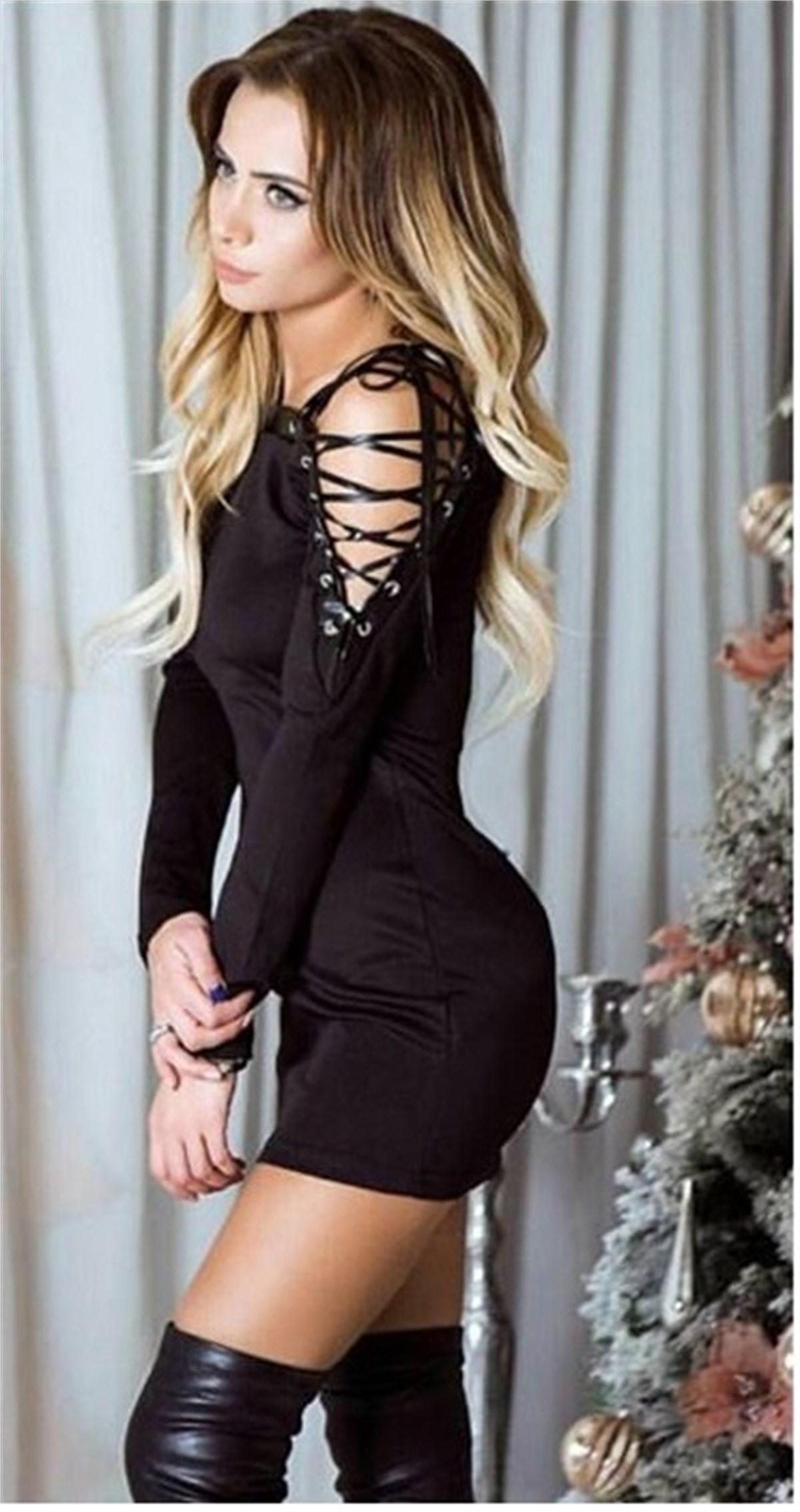 DALGIÇ KUMAŞ BAĞCIK DETAYLI MİNİ ELBİSE, TUNİK ZRG-001