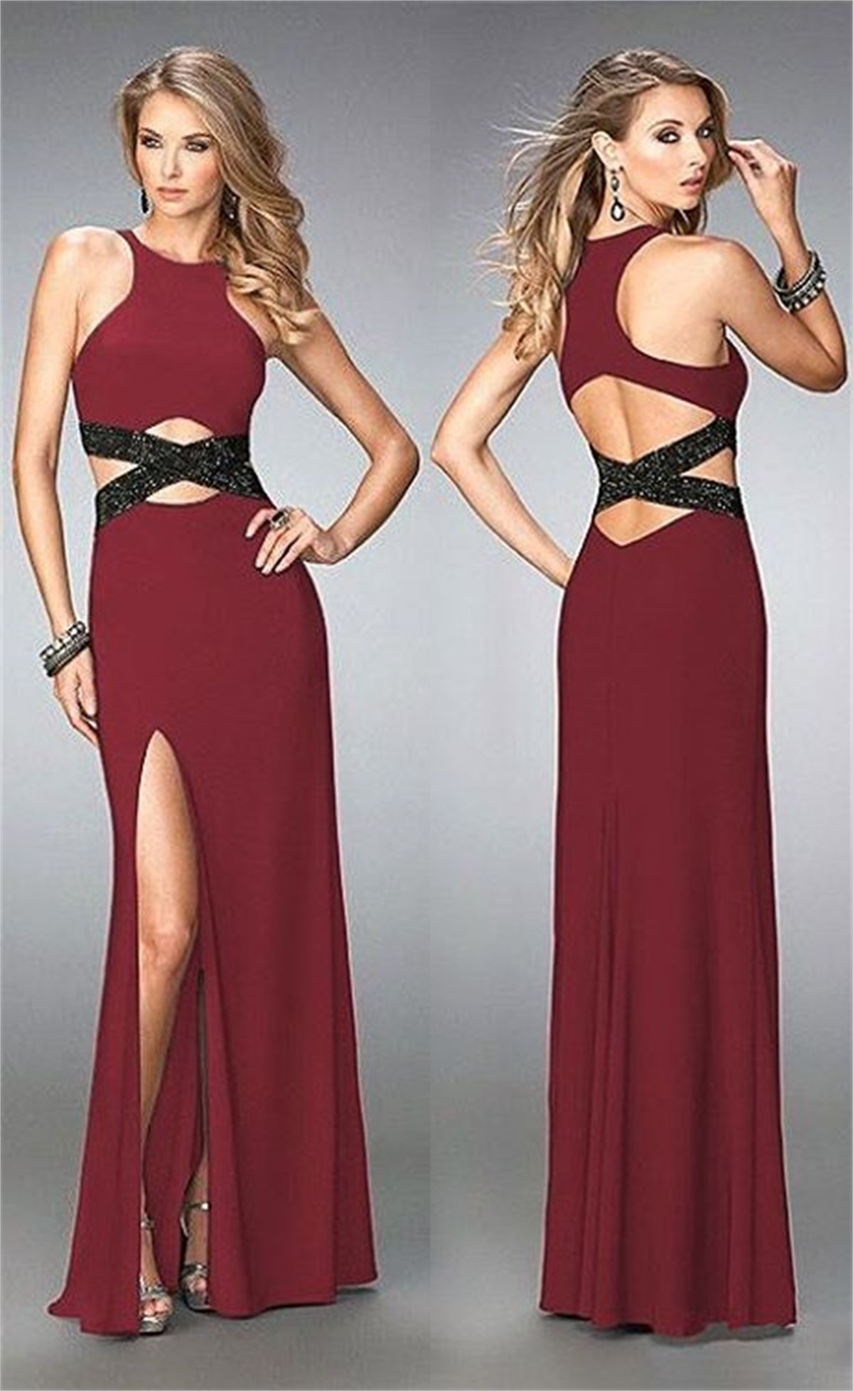 DALGIÇ KUMAŞ PAYET DETAYLI BORDO ABİYE ELBİSE ART-FVR-118