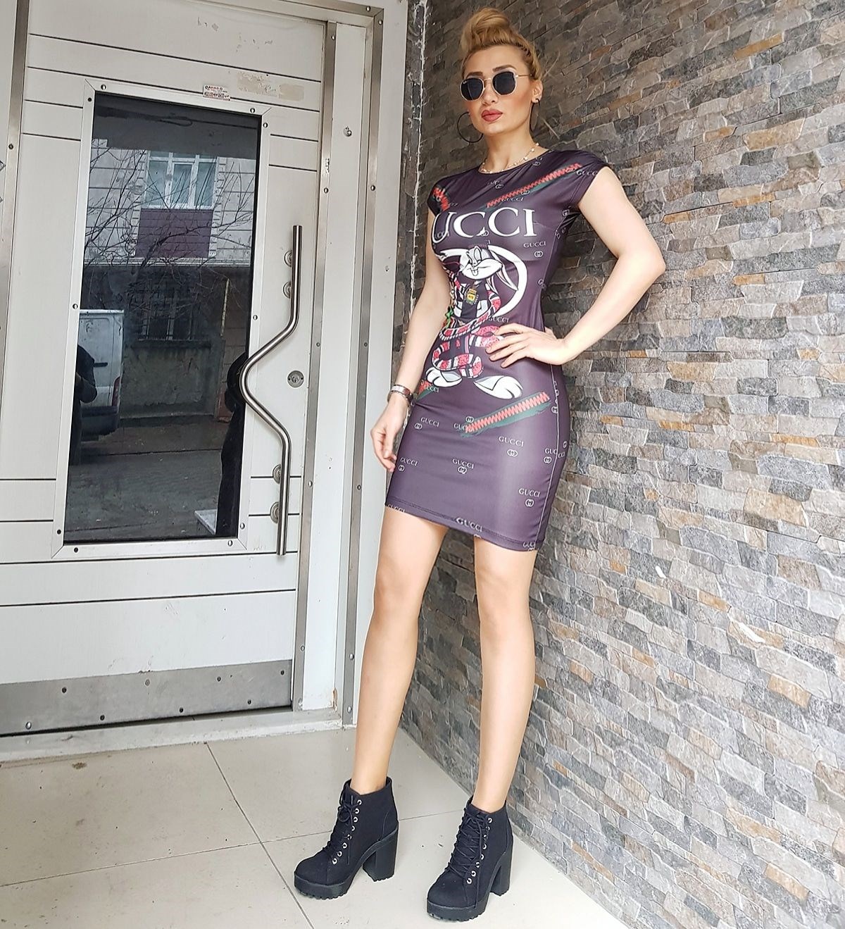 DALGIÇ KUMAŞ ÜZERİ DİJİTAL BASKILI MİNİ ELBİSE CHP-143