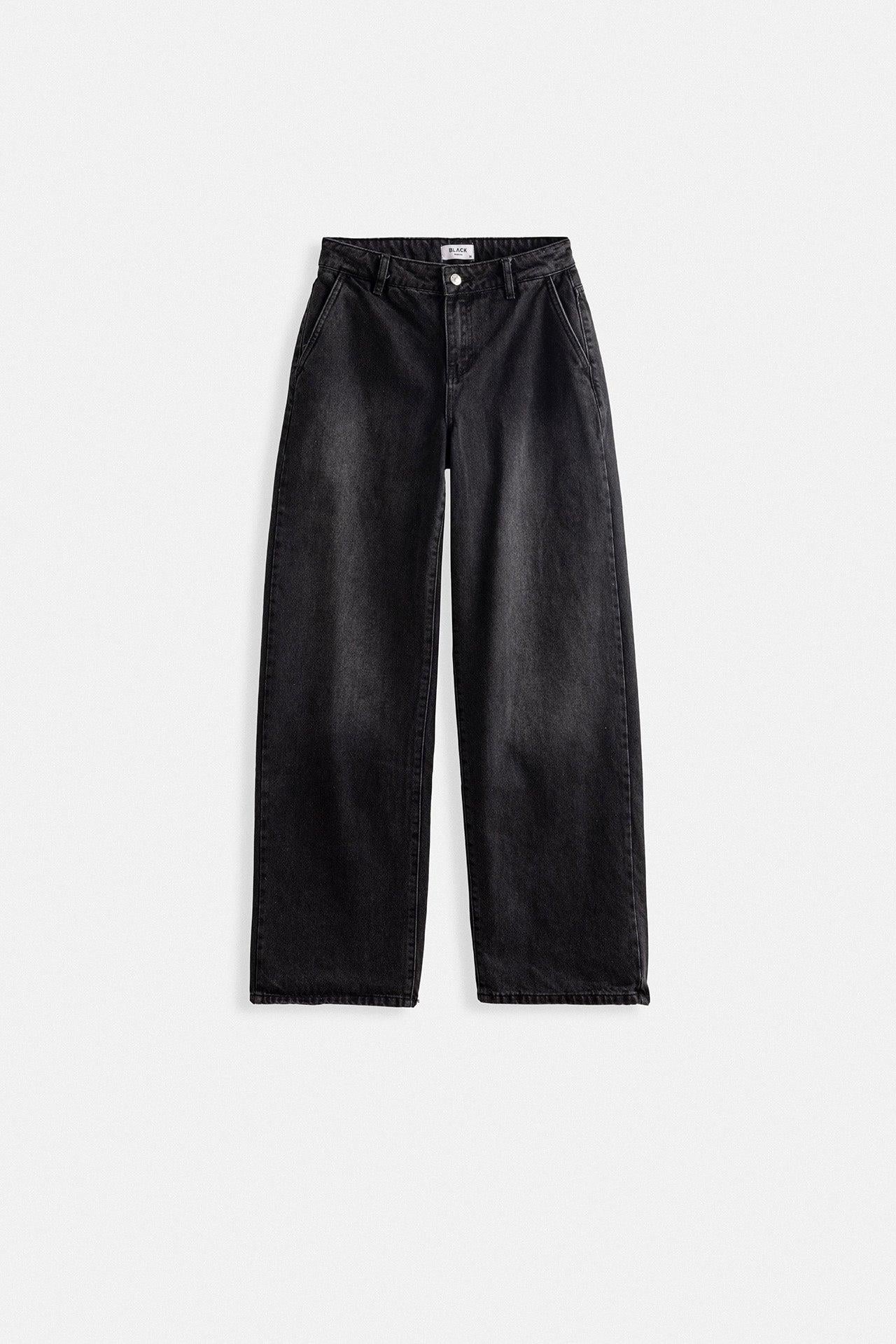 Düşük Bel Straight Siyah Jean