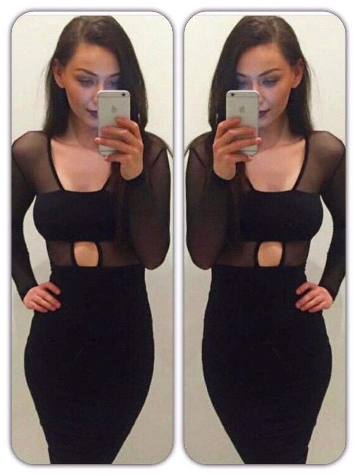 ESNEK DALGIÇ KUMAŞ TRANSPARAN DETAYLI MİNİ ELBİSE MSCX-160