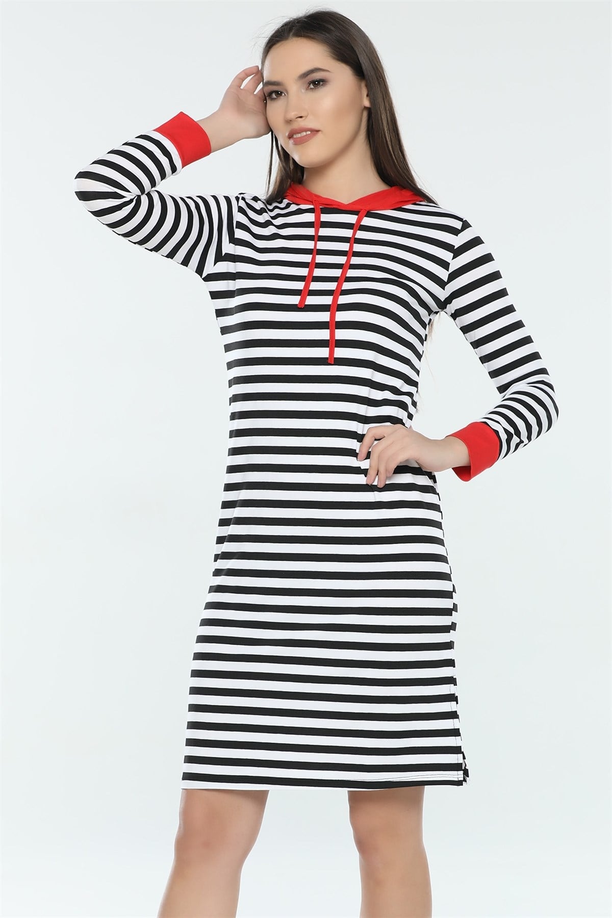 ESNEK KUMAŞ GÜNLÜK SPOR MİNİ ELBİSE TUNİK GÜNLÜK ELBİSE DAYDRESS 984759-TZ