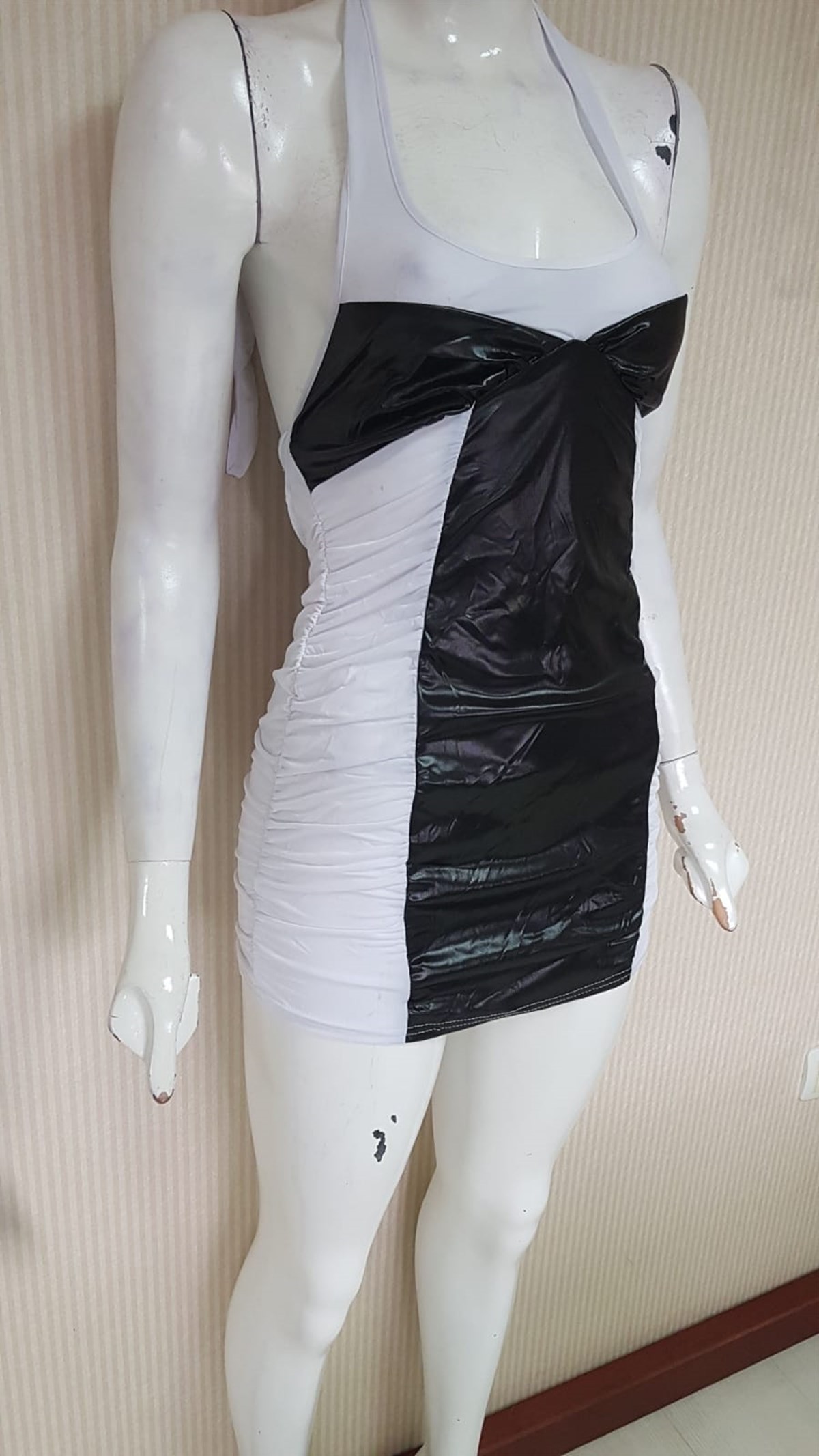 ESNEK MİKRO JARSE KUMAŞ MİNİ ELBİSE SİYAH GECE ELBİSESİ CLUBWEAR ASİA-006-1