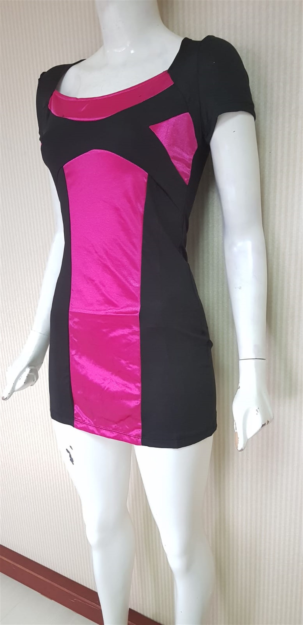 ESNEK MİKRO JARSE VE SATEN KUMAŞ SİYAH MİNİ ELBİSE MİNİ GECE ELBİSESİ CLUBWEAR ASİA-003