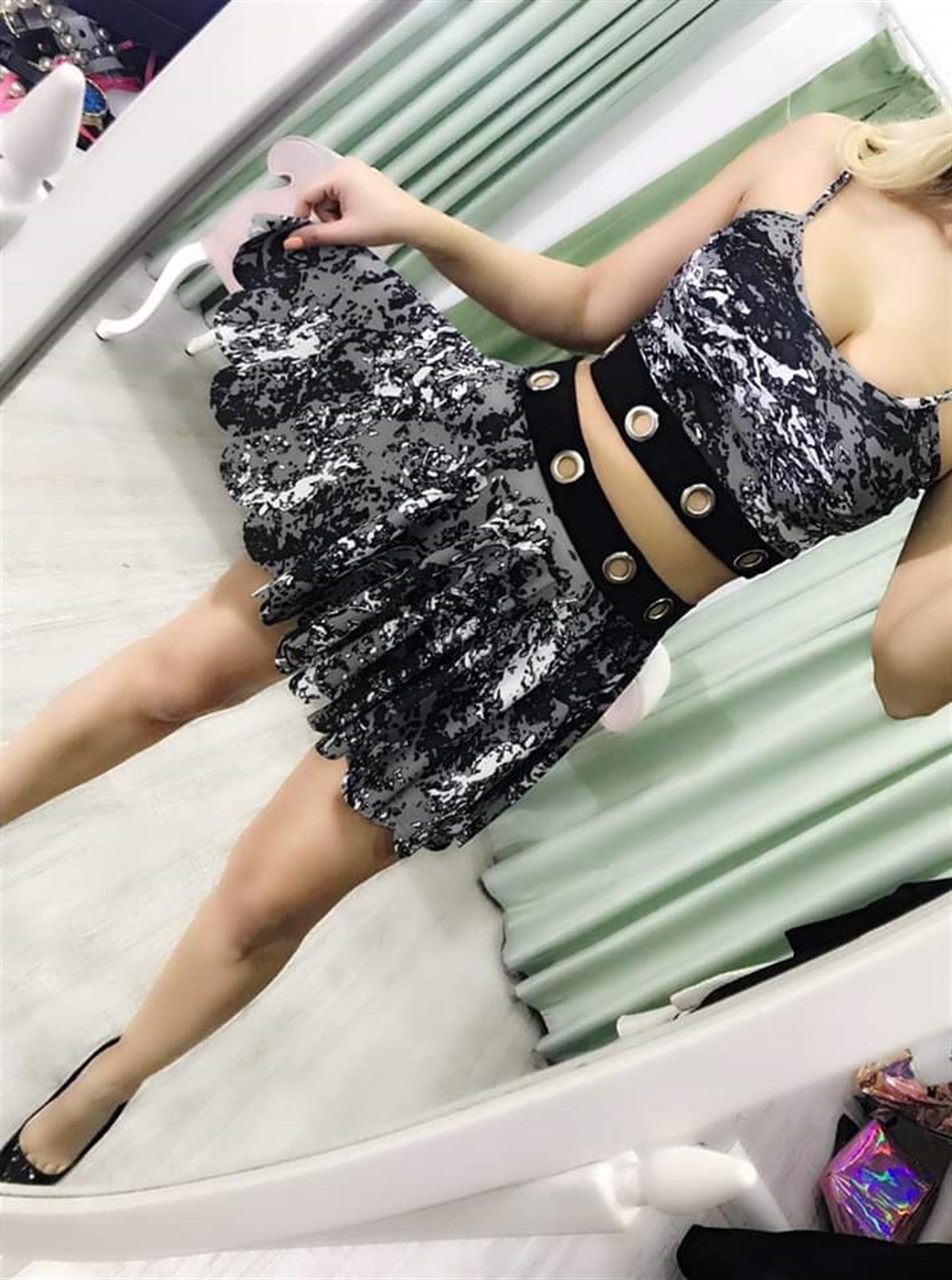 ESNEK YUMUŞAK KUMAŞ BÜSTİYER VE ETEK TAKIM SKIRT AND TOP SET KY-056