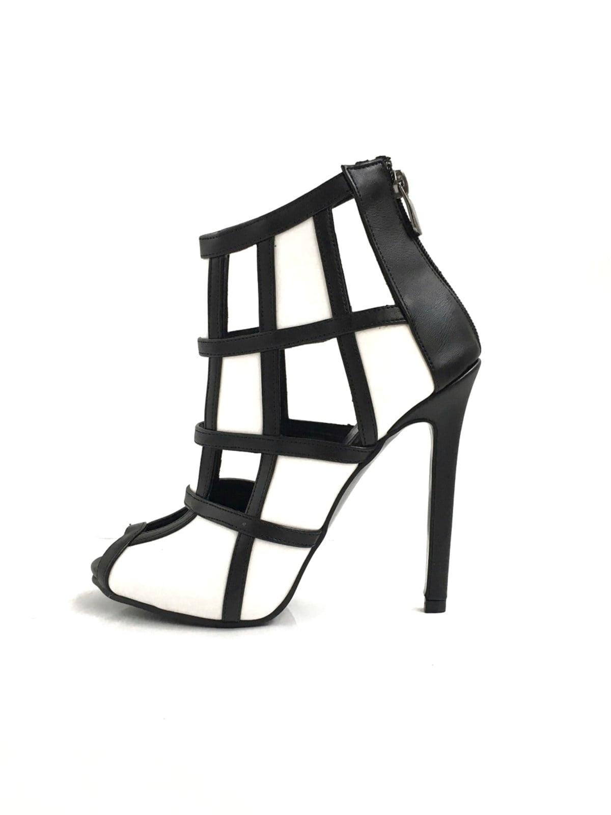 KAFES TASARIM İNCE TOPUKLU AYAKKABI HIGH HEELS WHITE WOMAN SHOES AD-002 · 3