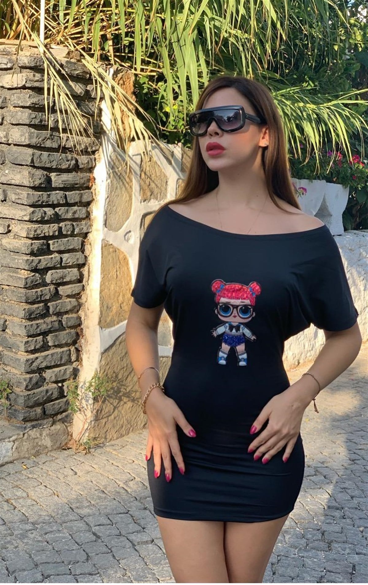LİKRALI ESNEK KUMAŞ SIRTI LAZER KESİM SALAŞ SİYAH MİNİ ELBİSE ÖNÜ NAKIŞ DETAYLI SİYAH MİNİ ELBİSE GÖĞÜS DEKOLTELİ GECE ELBİSESİ CLUBWEAR BLACK MINI DRESS BLACK GOGO DRESS KY-089-1