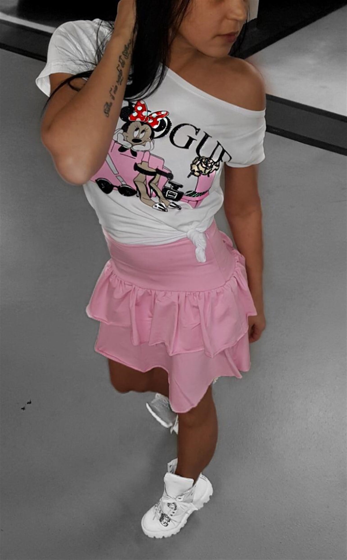 PENYE T-SHIRT VE ETEK SET İKİLİ GÜNLÜK SPOR TAKIM SKIRT AND TOP SET CHP-202-6