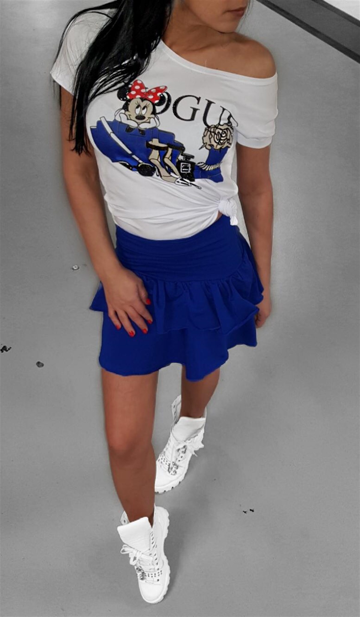 PENYE T-SHIRT VE ETEK SET İKİLİ GÜNLÜK SPOR TAKIM SKIRT AND TOP SET CHP-202-5