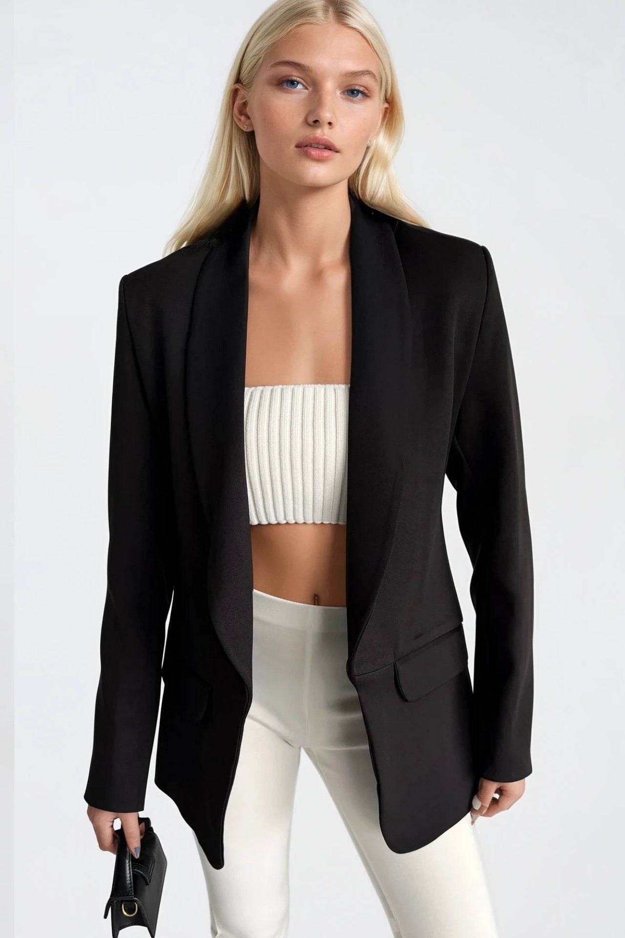 Şal Yaka Astarlı Siyah Blazer Ceket