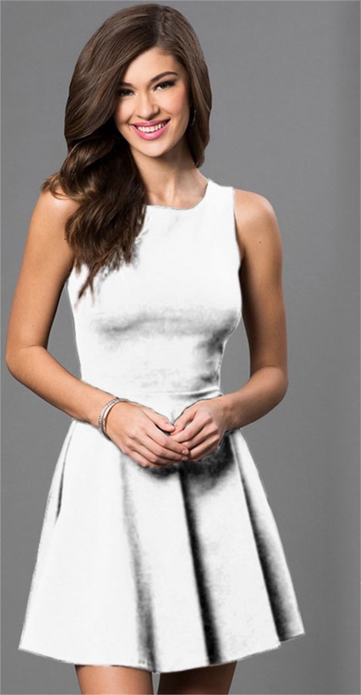 SCUBA KUMAŞ BEYAZ SIRT DEKOLTELİ ABİYE ELBİSE ART-FVR-63