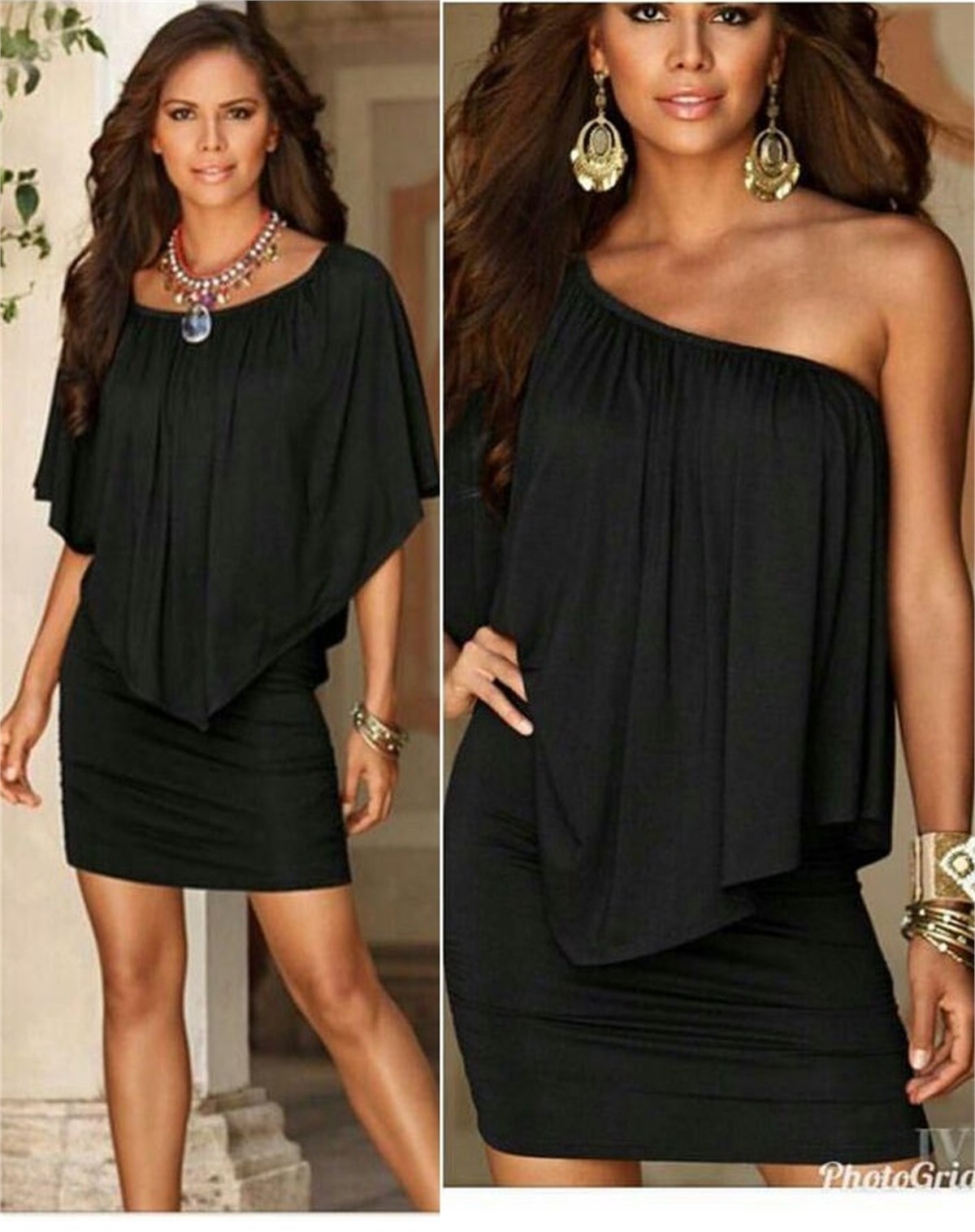 SİYAH ESEK VİSKON KUMAŞ ÇOKLU KULLANIM ELBİSE DMN-061