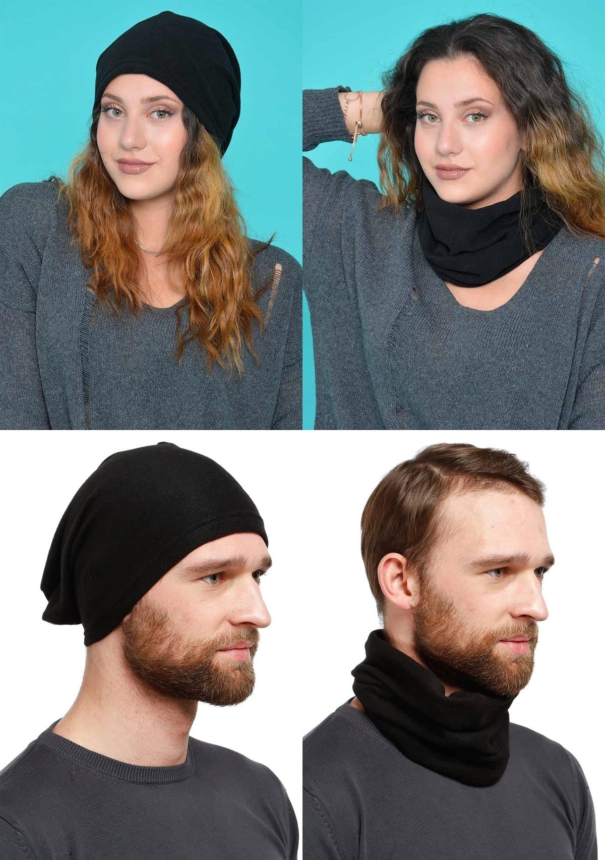 SİYAH POLAR BERE - POLAR BOYUNLUK WECOOL-001-1