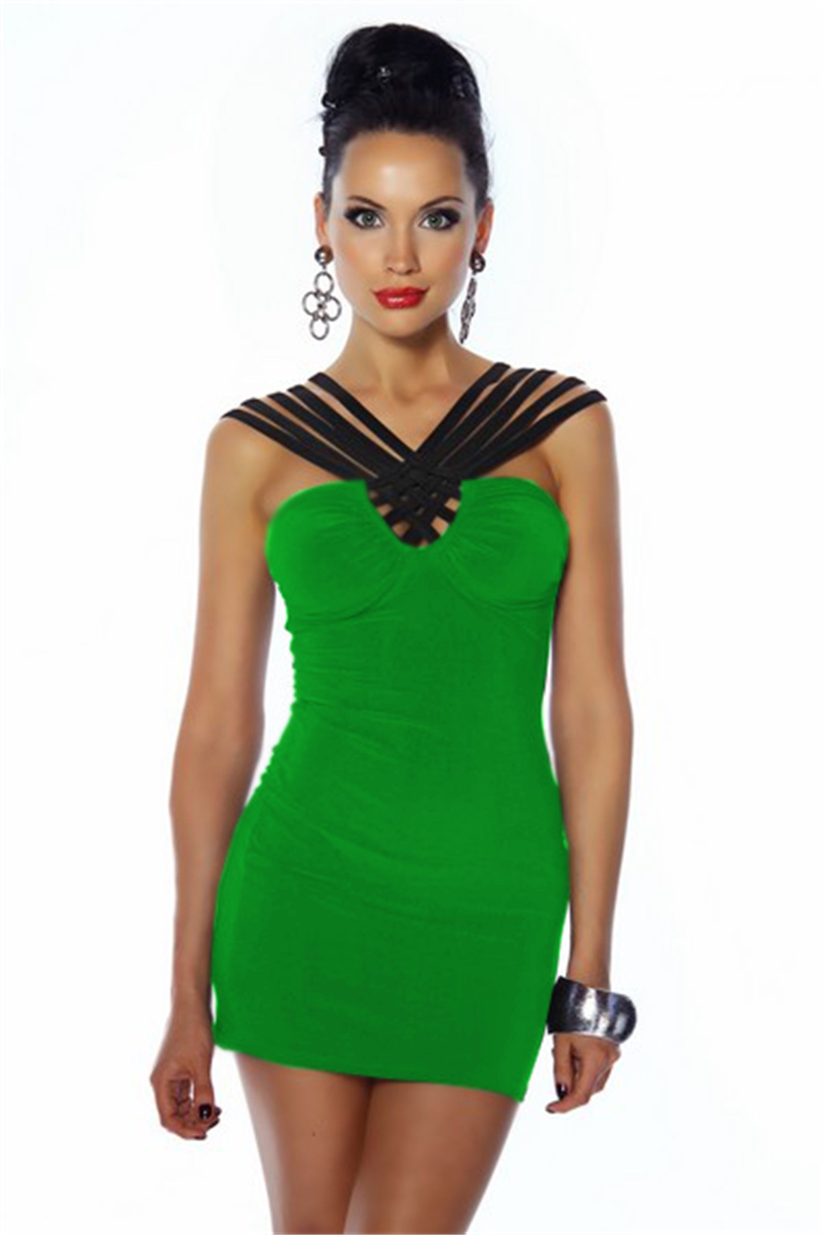 0 SANDY KUMAŞ MİNİ ELBİSE DNM-128-10