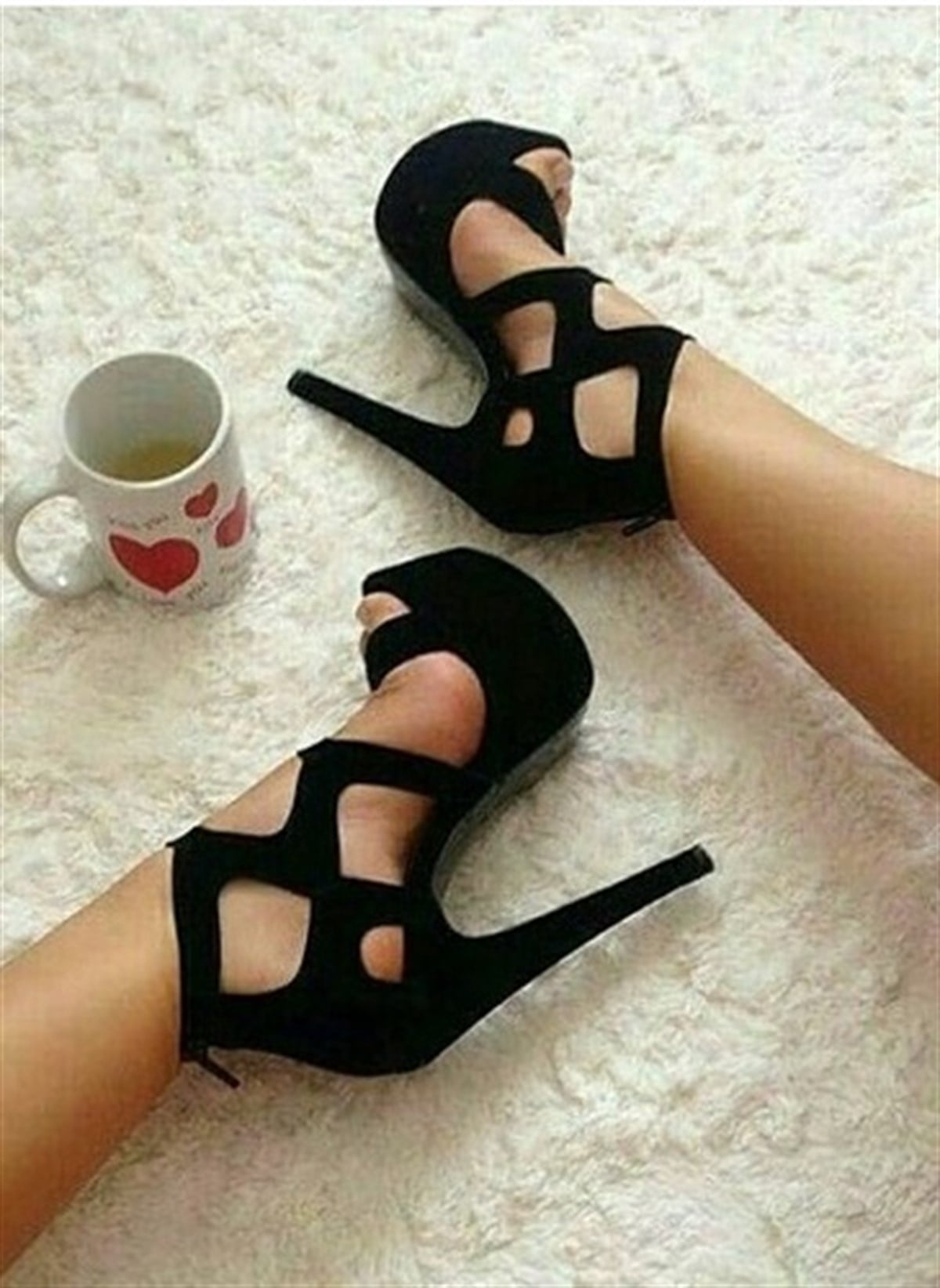 YÜKSEK TOPUKLU SÜET KUMAŞ DETAYLI İNCE TOPUK PLATFORM SİYAH BAYAN AYAKKABI YAZLIK BAYAN AYAKKABI HIGH HEELS BLACK WOMAN SHOES BYNSPT-007-süet