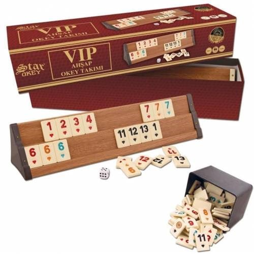 Ahşap Okey Takımı Star Vip Ahşap Okey Takımı Koyu Renk