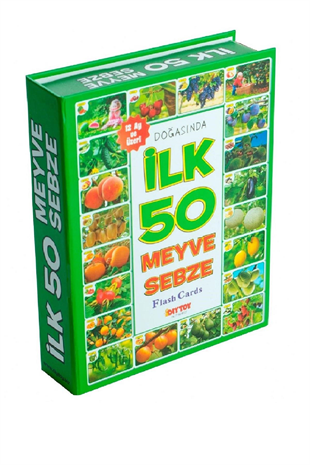 İlk 50 Meyve - Sebze Flash Cards Hafıza Kartları Lisanslı Ürün
