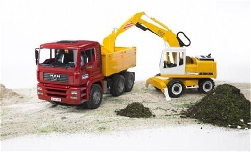 Bruder MAN Damperli Kamyon & Liebherr Ekskavatör 02751