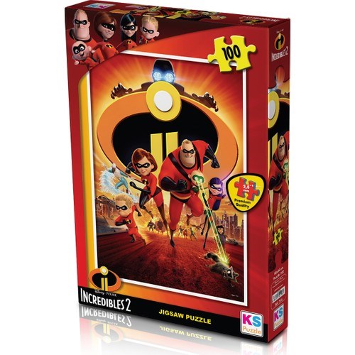 KS Games Puzzle 100 Parça İncredibles 2 Puzzle Lisanslı Ürün