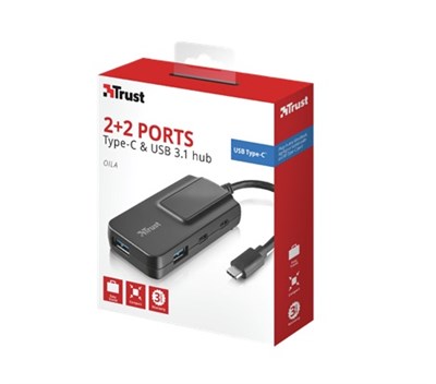 Trust 21321 OILA 2+2 Port USB-C - USB 3.1 HUB