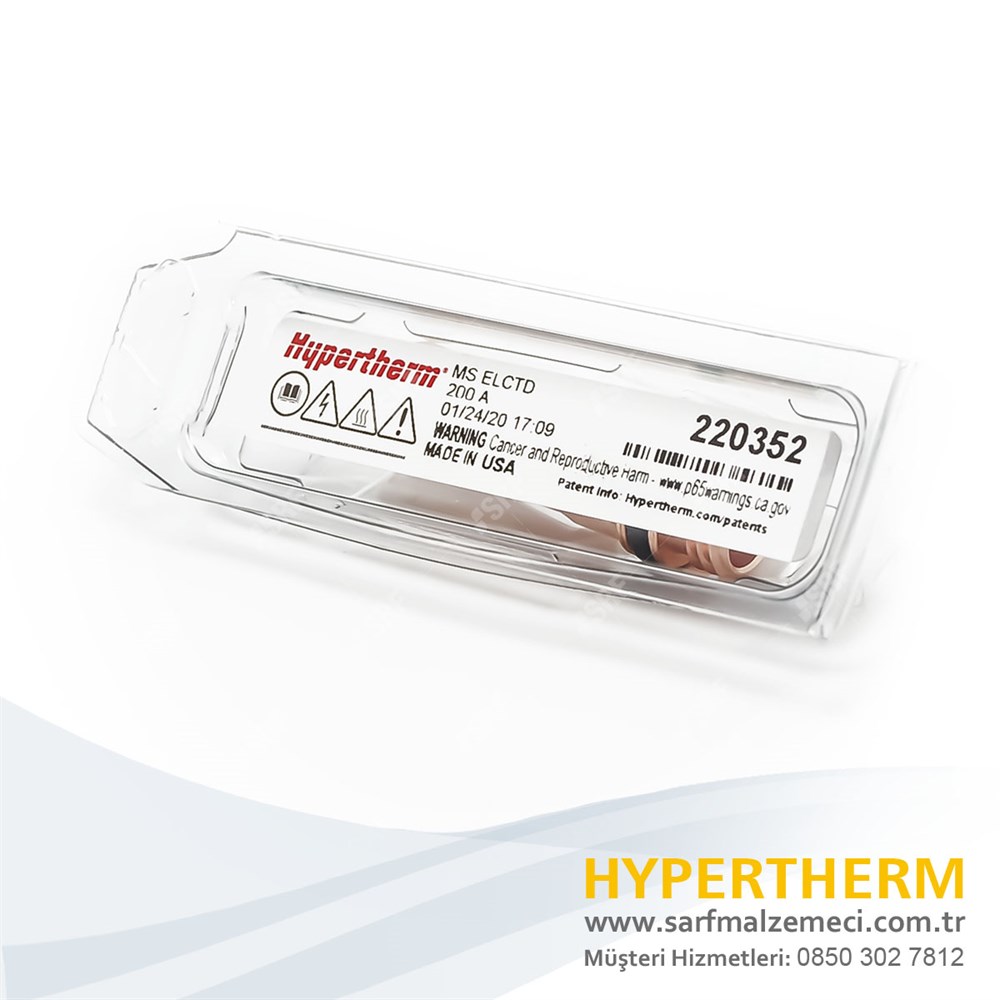 Orijinal Hypertherm® 220352 Electrode 200A