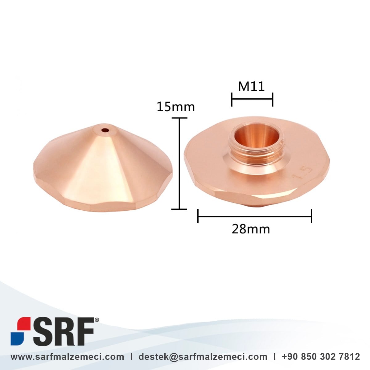 Bodor® Laser İle Uyumlu Nozzle Hexagonal Single D28-M11-H15