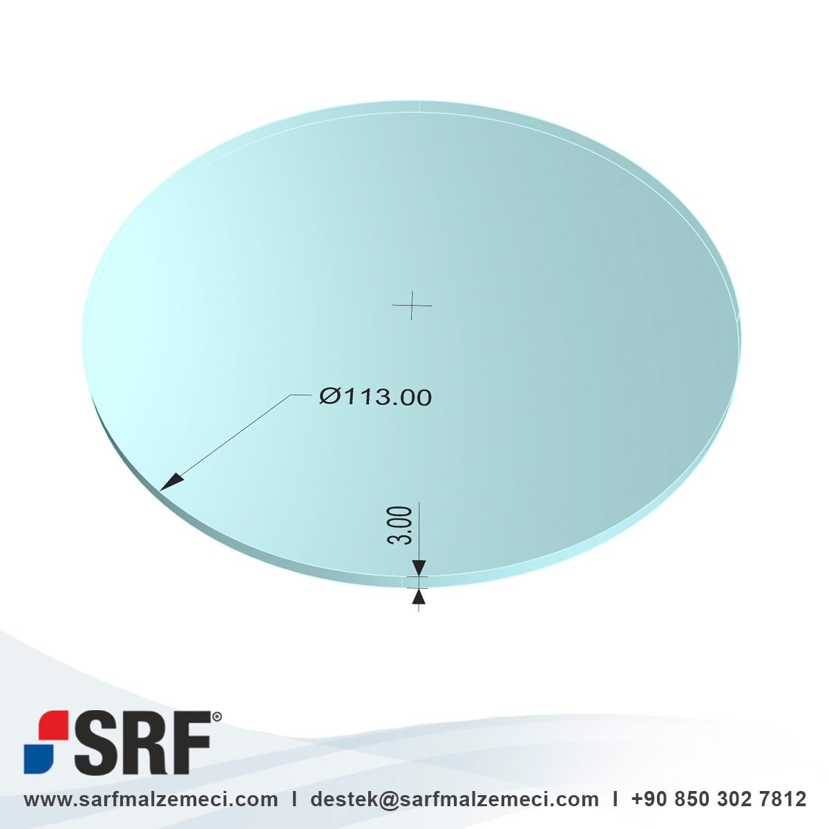 D113T3 Lazer Lens Koruma Camı Çap:113mm Kalınlık:3mm