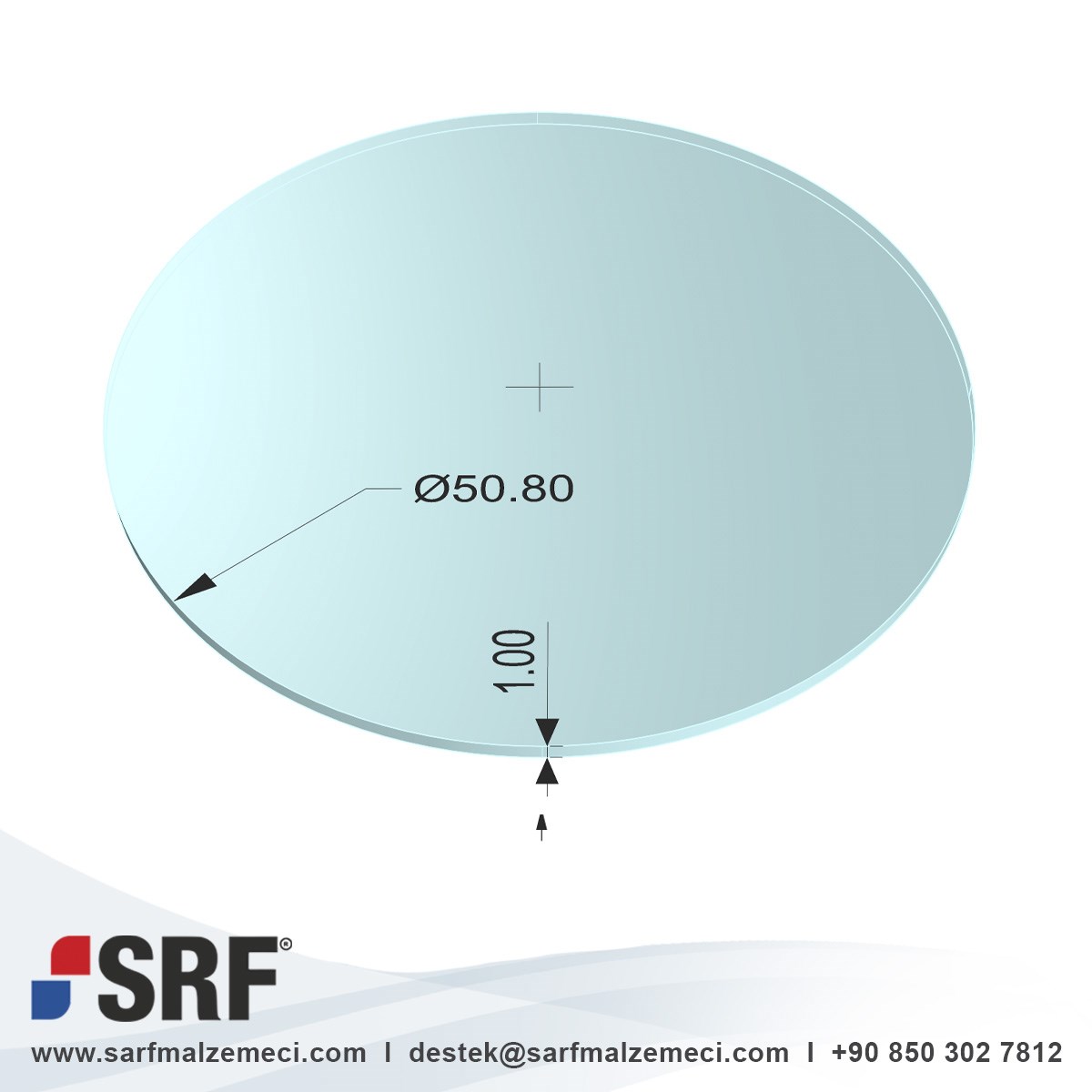 D50.8D1 Lazer Lens Koruma Camı Çap:50.8mm Kalınlık:1mm