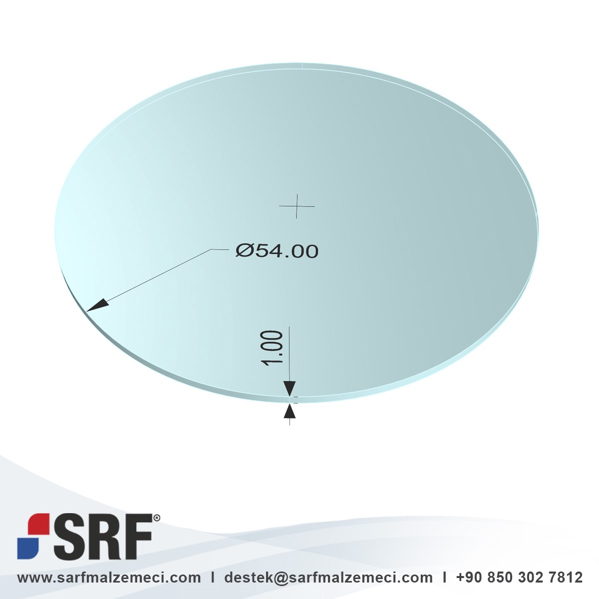 D54D1 Lazer Lens Koruma Camı Çap:54mm Kalınlık:1mm