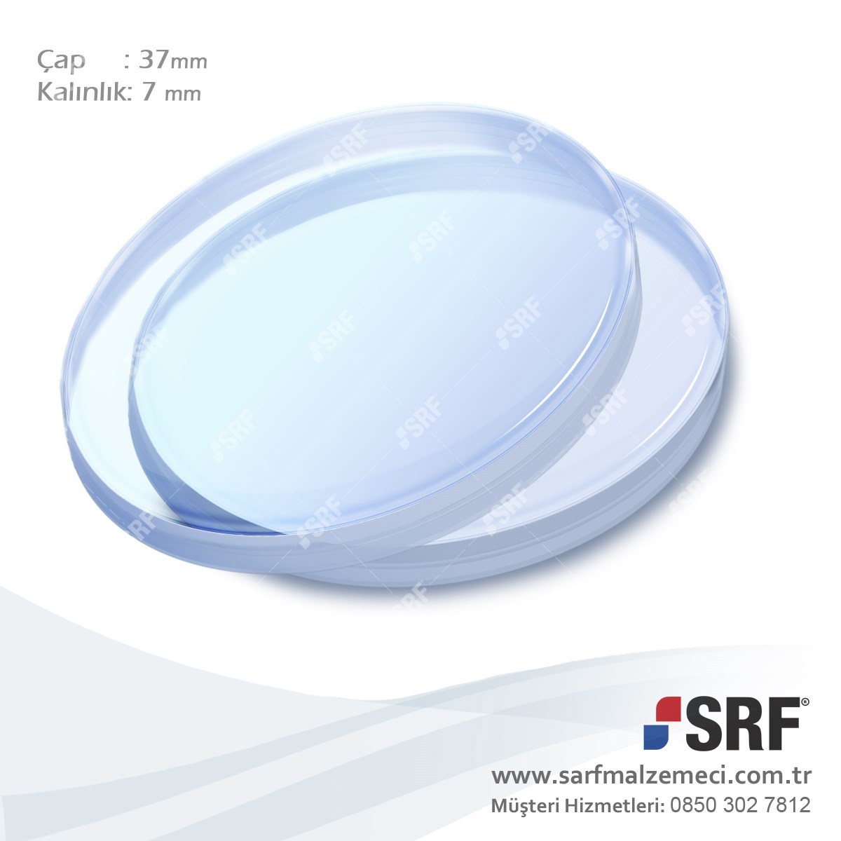 Lazer kesim makinesi lens koruma camı. D37D7 Çap:37mm Kalınlık:7mm