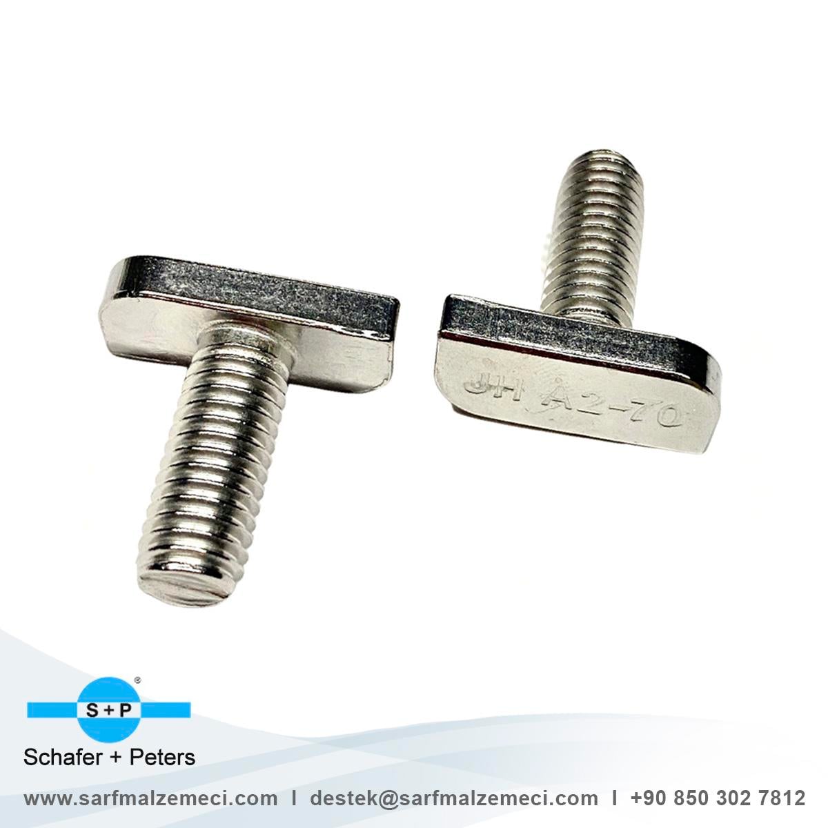 Schafer + Peters T Başlı Paslanmaz Civata M8x20