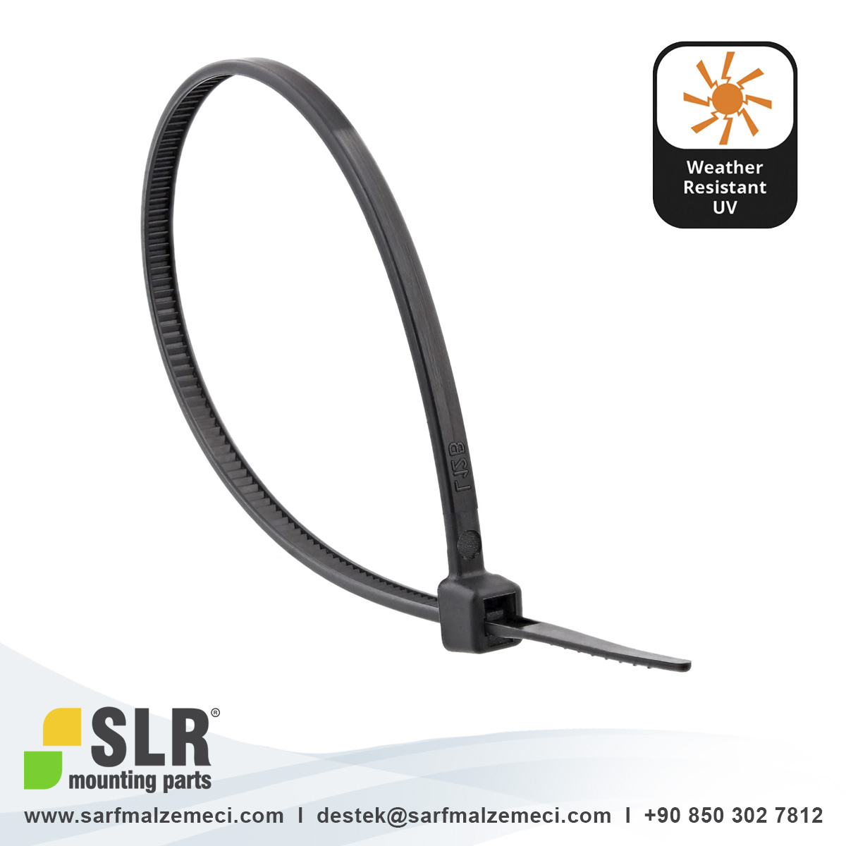 SLR Kablo Bağı 3.7mmx150mm UV Korumalı Siyah