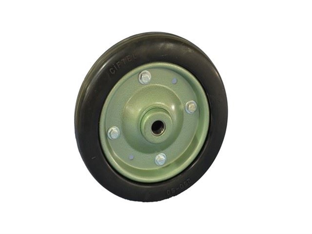 Çiftel - Çap: 200x50x17 Rulmanlı El Arabası Tekeri, Saç Jantlı Lastik Tekerlek - 0520