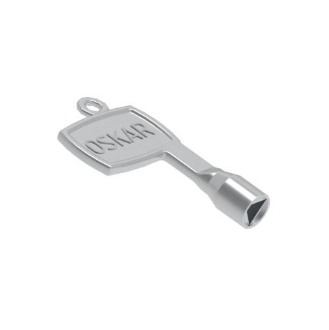 203-4.K4.1 - Asansör Pano Anahtarı 8MM Üçgen Krom Kaplama - OSKAR - Kilit - Yaylı Pano Kilit Anahtarı - Mini Boy