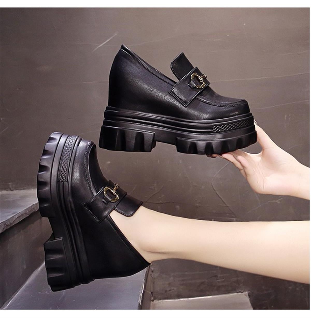 Dolgu Topuk Loafer 11 cm