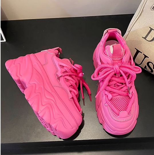 Dolgu Topuk Pembe Sneakers