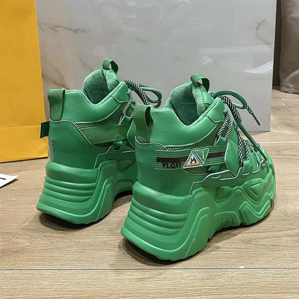Gizli Topuk Yeşil Spor Ayakkabı 9 cm