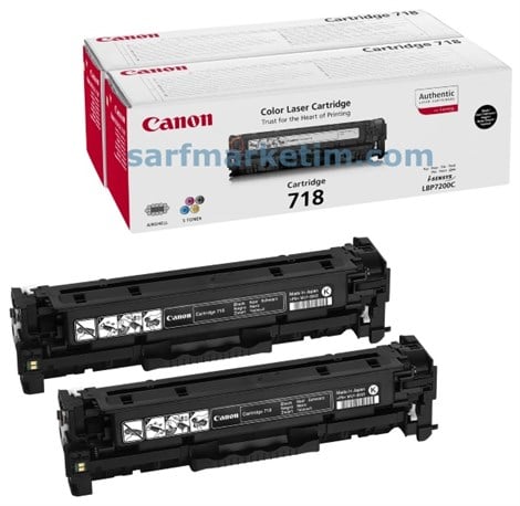 Canon 718 VP Orijinal İkili Paket Siyah Toner 2x3400 Baskı