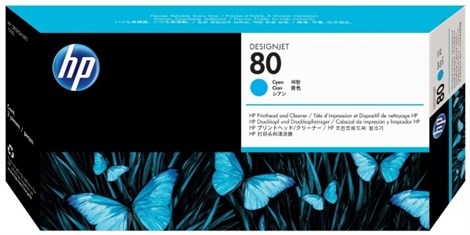 HP 80-C4821A Cyan Printhead Cleaner Baskı Kafası ve Temizleyici