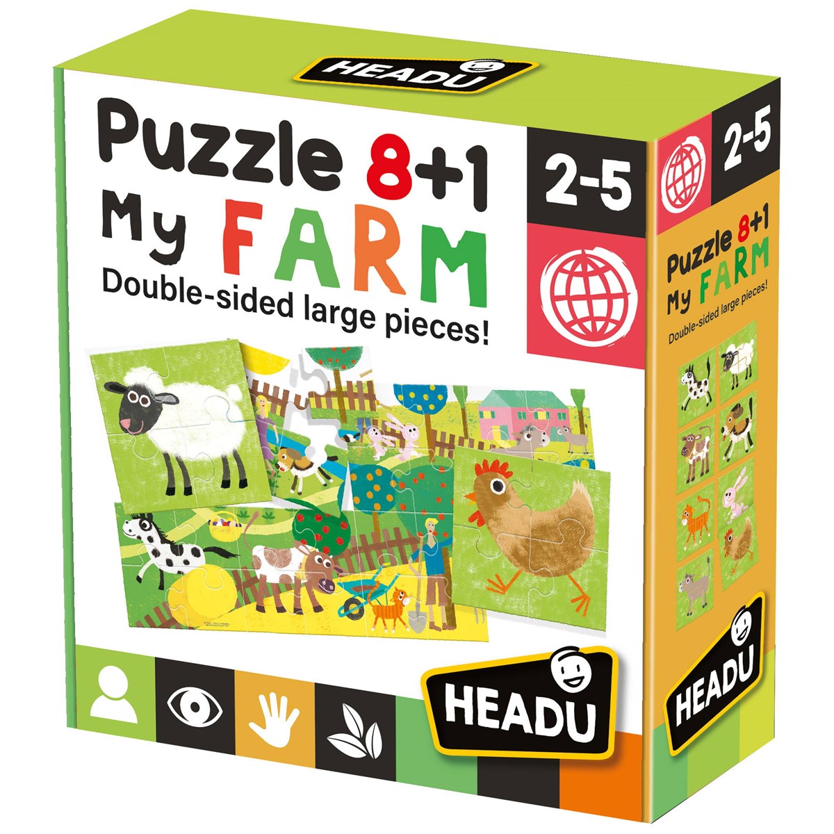 Headu Puzzle 8+1 Farm (2-5 Yaş)