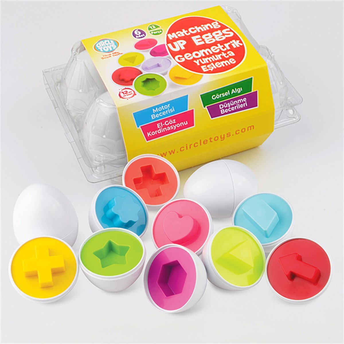 Circle Toys - Geometrik Yumurta Eşleme 6 Adet