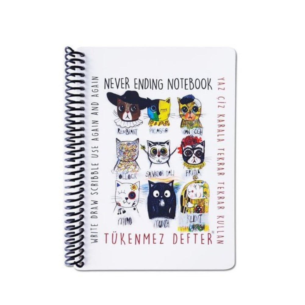 FUNNY MAT - TÜKENMEZ NOT DEFTERİ - 4 RESSAM KEDİLER