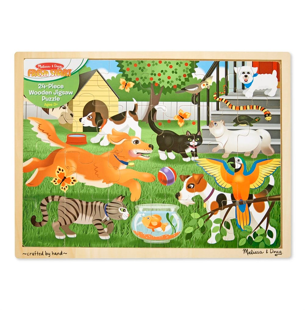 Melissa and Doug AHŞAP 24 PARÇA YAPBOZ - EVCİL HAYVANLAR