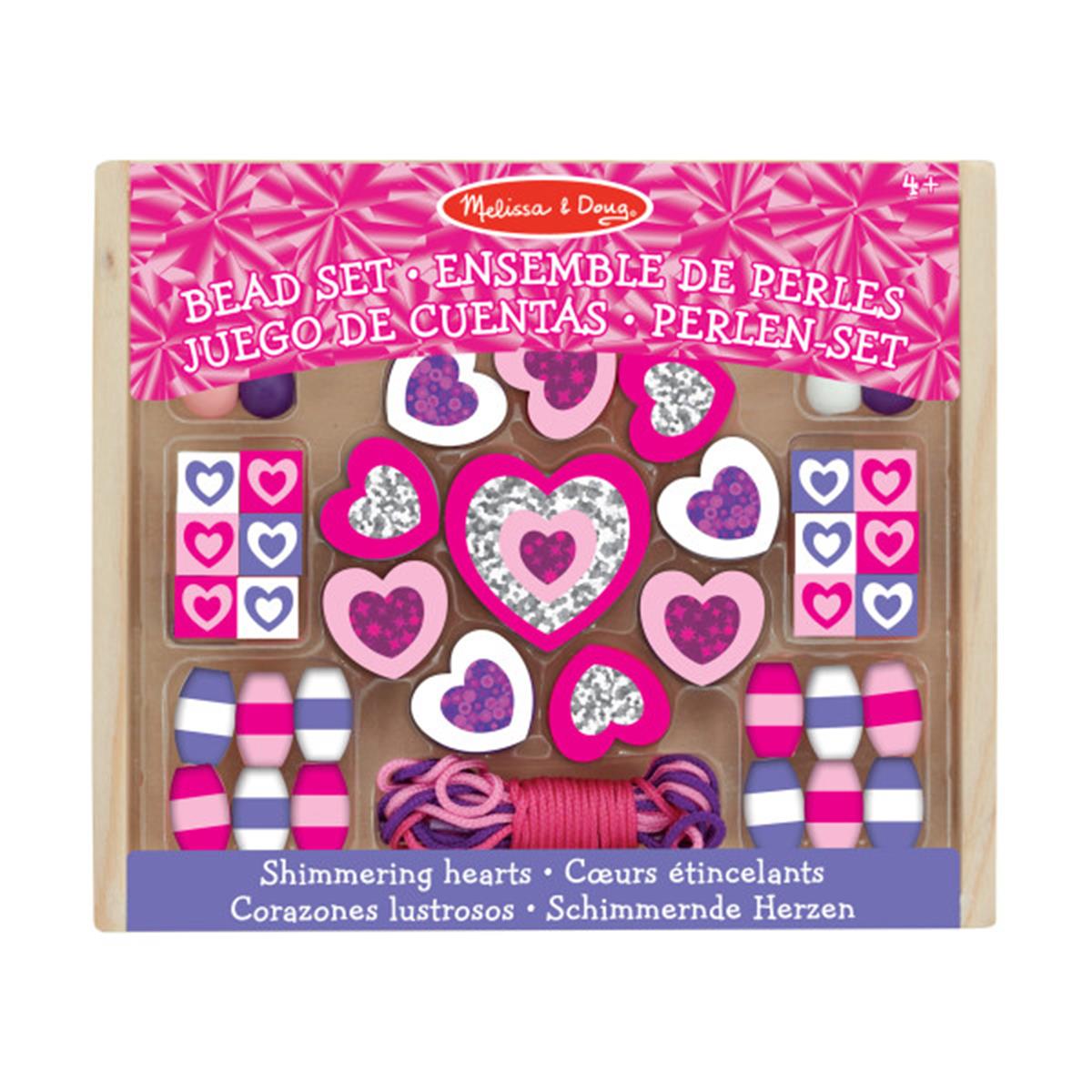 Melissa and Doug Ahşap Boncuk Dizme - Pırıltılı Kalpler